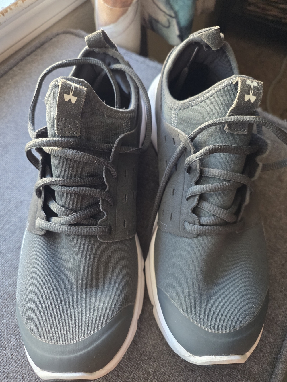 Under Armour Charcoal Gray Lace-Up Athletic Sneakers